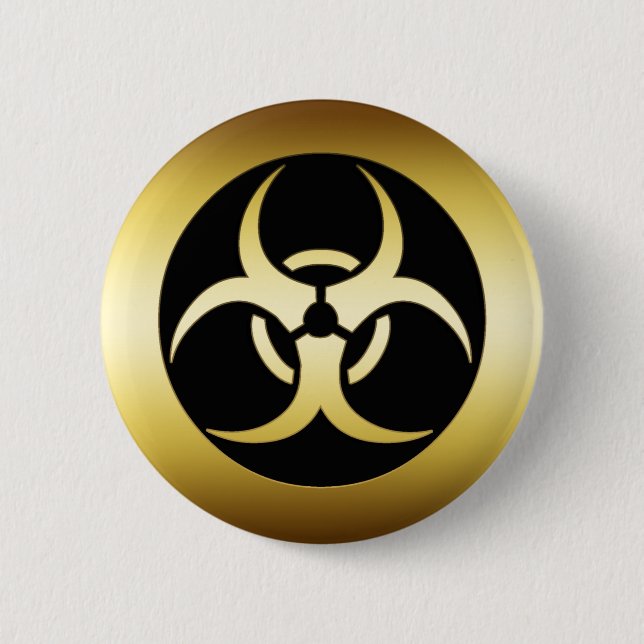 BADGE ROND 5 CM SYMBOLE DE L'OR BIO-HARZARD (Devant)