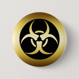 BADGE ROND 5 CM SYMBOLE DE L'OR BIO-HARZARD