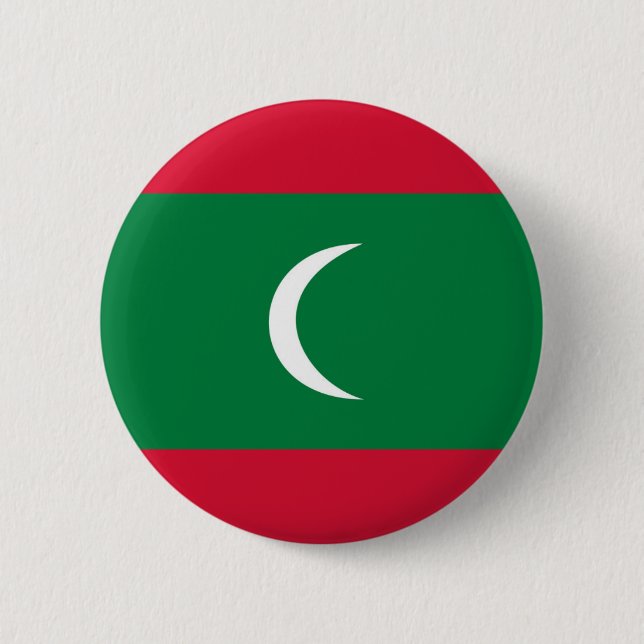 Badge Rond 5 Cm symbole de nation de drapeau de pays des Maldives (Devant)