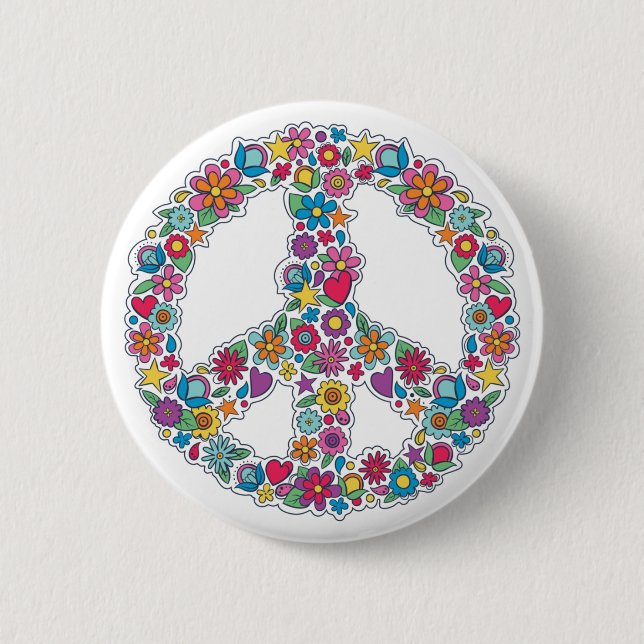 Badge Rond 5 Cm Symbole de paix (Devant)