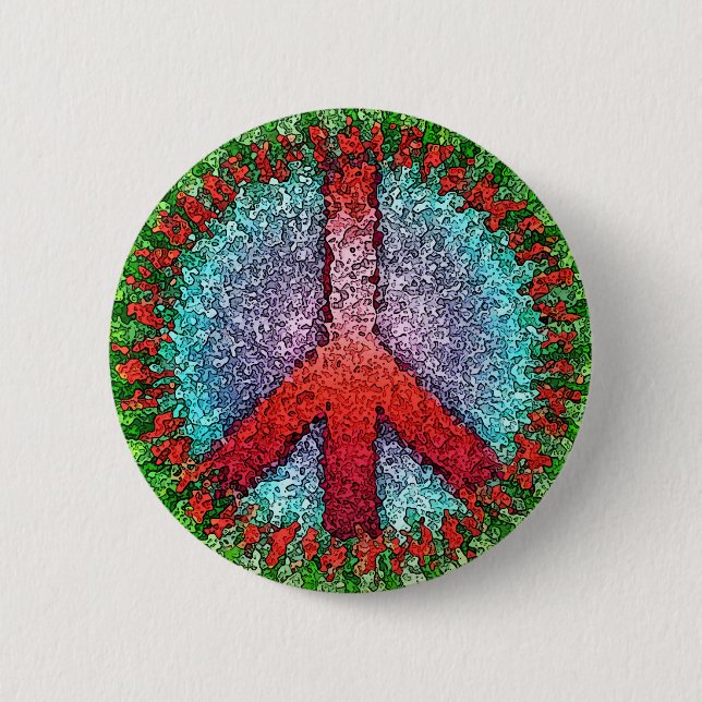 Badge Rond 5 Cm Symbole de paix Abstrait (Devant)