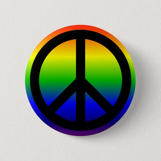 Badge Rond 5 Cm Symbole de paix arc-en-ciel (Devant)
