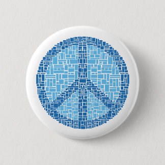 Badge Rond 5 Cm Symbole de paix (bleu)