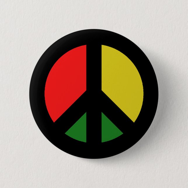 Badge Rond 5 Cm Symbole de paix CND de Rasta Ban (Devant)