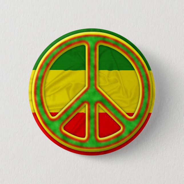 Badge Rond 5 Cm Symbole de paix de Rasta (Devant)