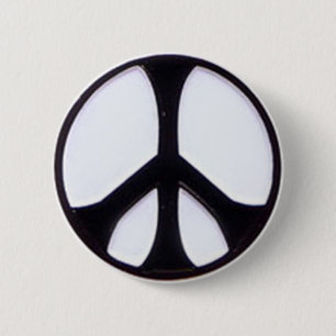 Badge Rond 5 Cm Symbole de paix noir et blanc