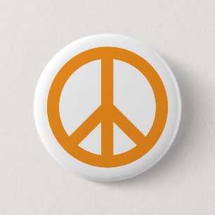 Badge Rond 5 Cm Symbole de paix - orange