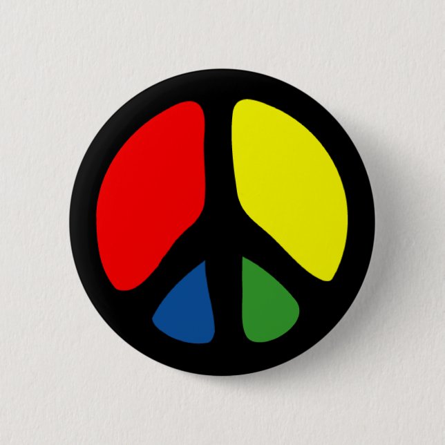 Badge Rond 5 Cm Symbole de paix Super hippy (Devant)