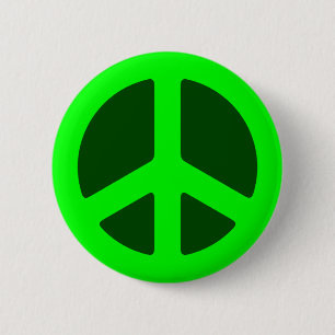 Badge Rond 5 Cm Symbole de paix vert