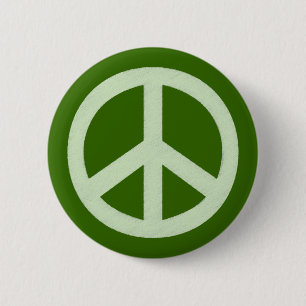 Badge Rond 5 Cm SYMBOLE DE PAIX VERT Pastel