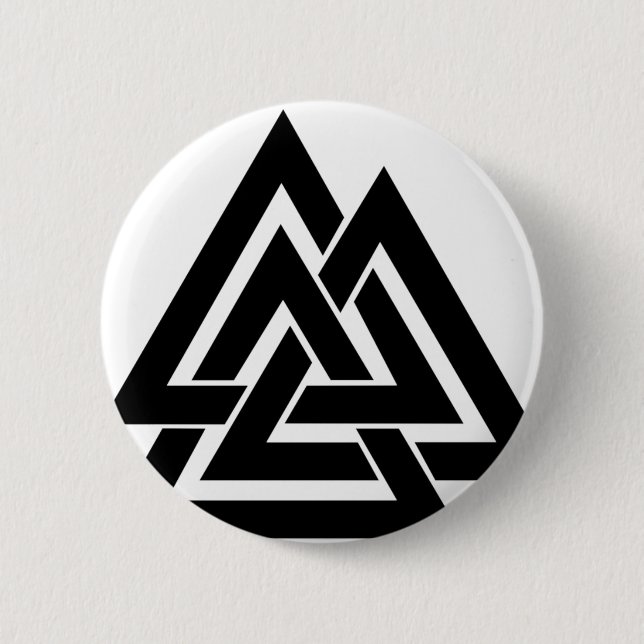 Badge Rond 5 Cm Symbole de protection nordique Valknut Viking Nors (Devant)