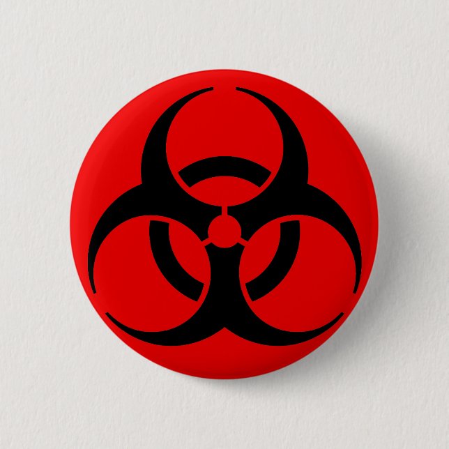 Badge Rond 5 Cm Symbole de risque biologique (Devant)