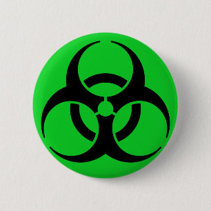 Badge Rond 5 Cm Symbole de risque biologique