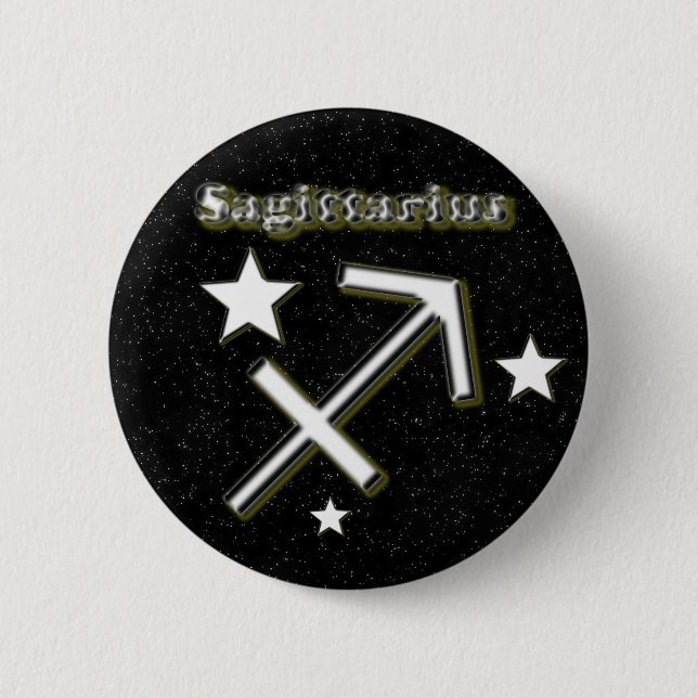 Badge Rond 5 Cm Symbole de Sagittaire (Devant)
