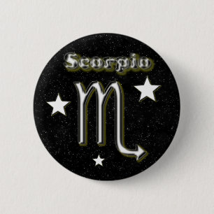 Badge Rond 5 Cm Symbole de Scorpion