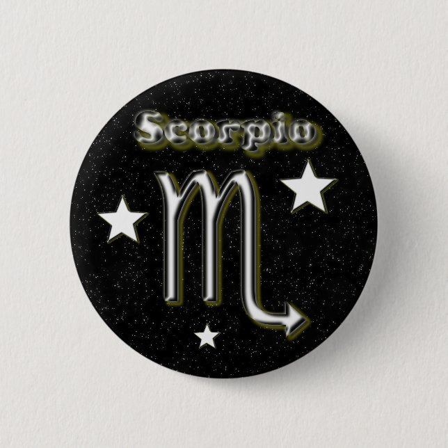 Badge Rond 5 Cm Symbole de Scorpion (Devant)