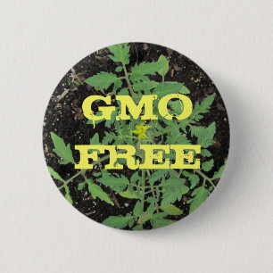 Badge Rond 5 Cm SYMBOLE DE SÉCURITÉ Plante de tomates OGM HÉRITAGE
