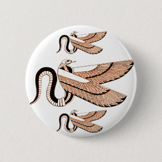 Badge Rond 5 Cm Symbole de serpent à ailes par Egyptien antique