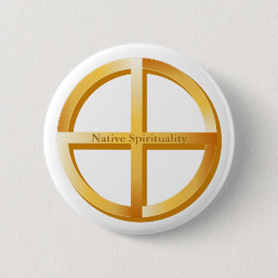 Badge Rond 5 Cm Symbole de spiritualité autochtone