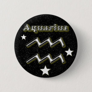 Badge Rond 5 Cm Symbole de Verseau