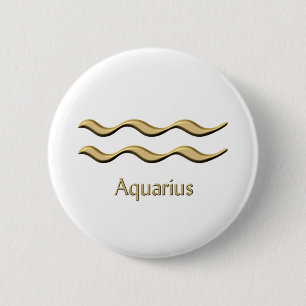 Badge Rond 5 Cm Symbole de Verseau