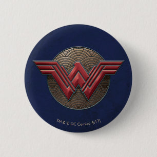 Badge Rond 5 Cm Symbole de Wonder Woman sur les cercles concentré