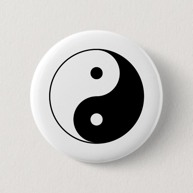 Badge Rond 5 Cm Symbole de YIN ET de YANG (Devant)