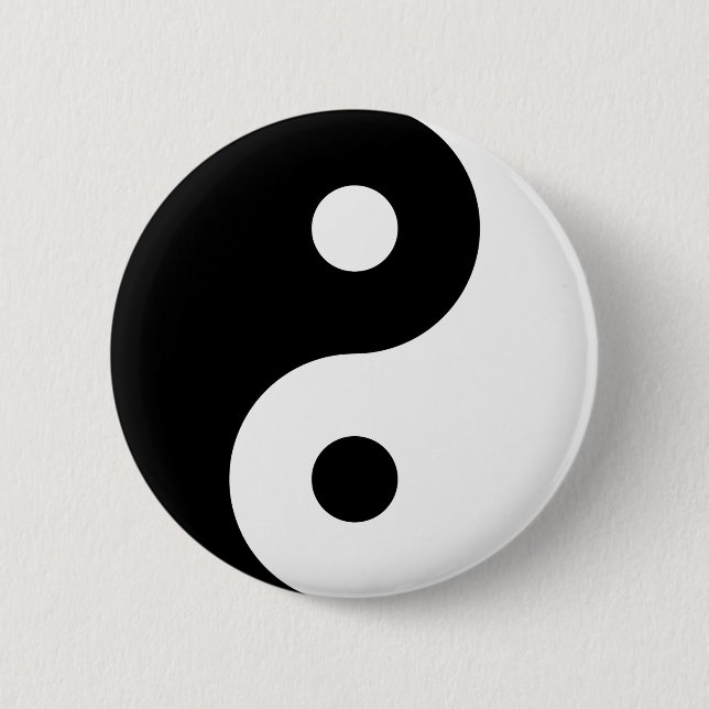 Badge Rond 5 Cm Symbole de Yin Yang (Devant)