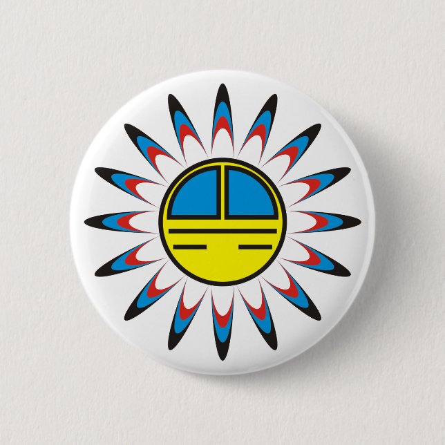 Badge Rond 5 Cm Symbole des Indiens (Devant)