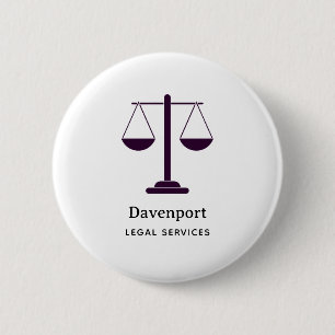 Badge Rond 5 Cm Symbole des services juridiques de la balance de l
