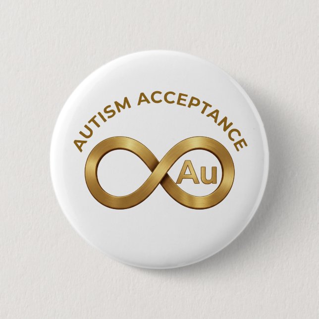Badge Rond 5 Cm Symbole d'infini d'acceptation de l'autisme | Épin (Devant)