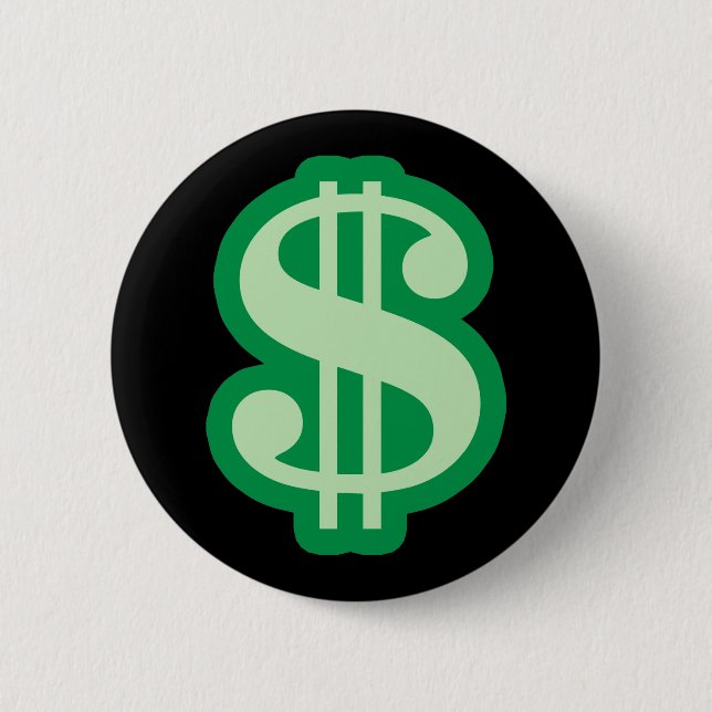 Badge Rond 5 Cm Symbole dollar (Devant)