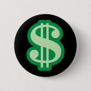 Badge Rond 5 Cm Symbole dollar