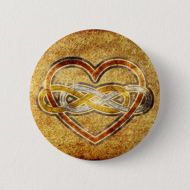 Badge Rond 5 Cm Symbole double infini Coeur BiColor (Devant)