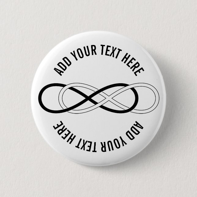 Badge Rond 5 Cm Symbole double infini - noir & blanc (Devant)