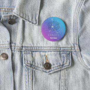 Badge Rond 5 Cm Symbole du cancer Zodiaque étoile Horoscope Conste