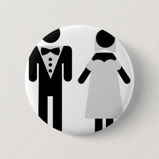 Badge Rond 5 Cm symbole du couple nuptial