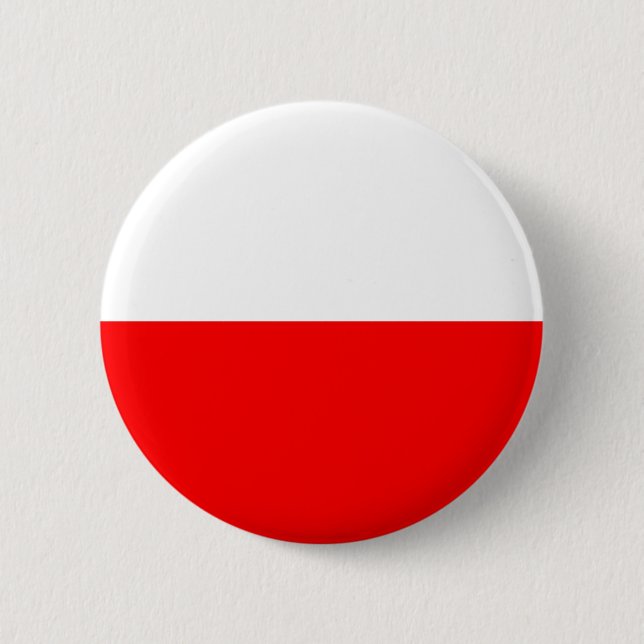 Badge Rond 5 Cm Symbole du drapeau de la Pologne rouge blanc (Devant)