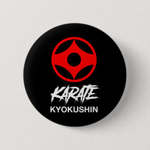 Badge Rond 5 Cm Symbole du Karaté Kyokushin Entraînement au Dojo K