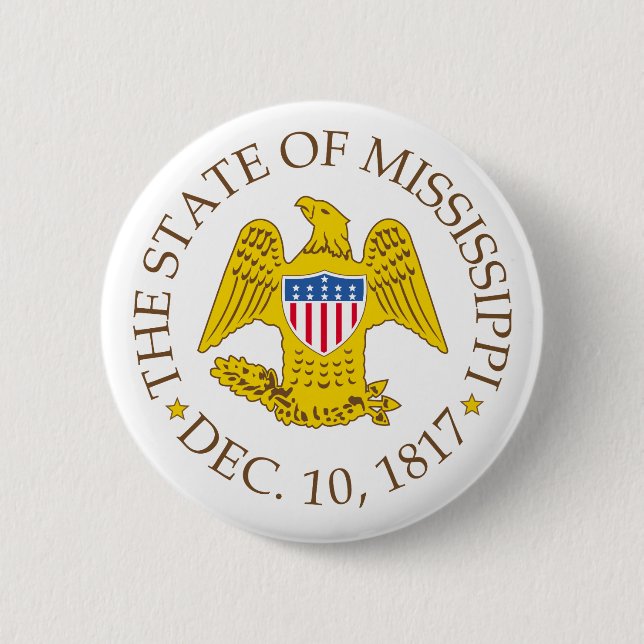 Badge Rond 5 Cm Symbole du Mississippi (Devant)