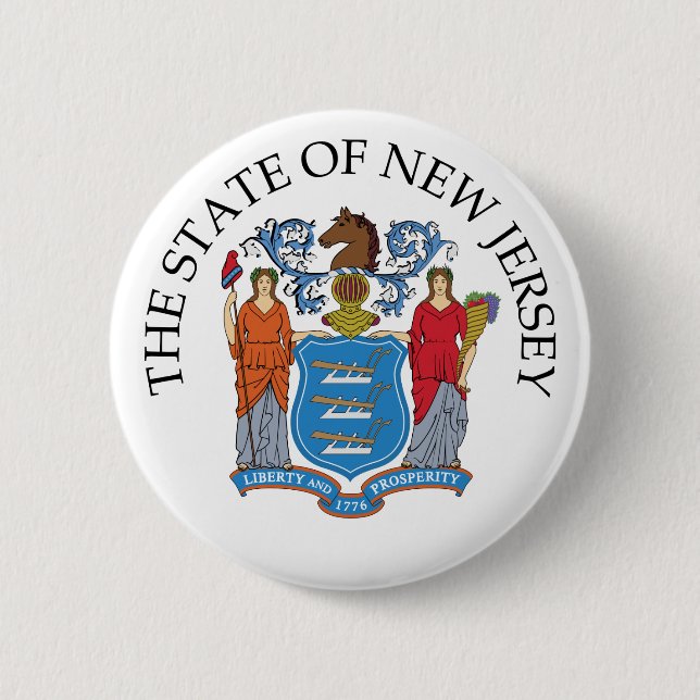Badge Rond 5 Cm Symbole du New Jersey (Devant)