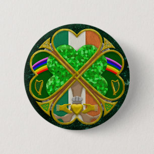 Badge Rond 5 Cm Symbole du patrimoine du trèfle celtique Inspiré d