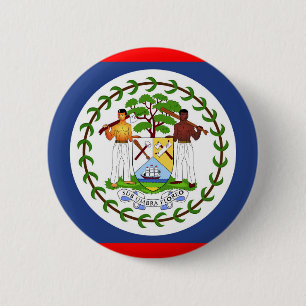 Badge Rond 5 Cm Symbole du pays du pavillon du Belize