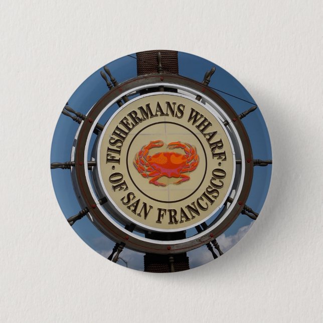 BADGE ROND 5 CM SYMBOLE DU QUARTIER DES PÊCHEURS (Devant)