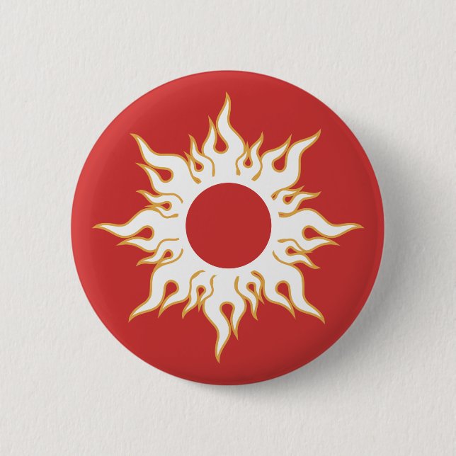 Badge Rond 5 Cm Symbole du soleil tribal (Devant)