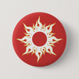 Badge Rond 5 Cm Symbole du soleil tribal