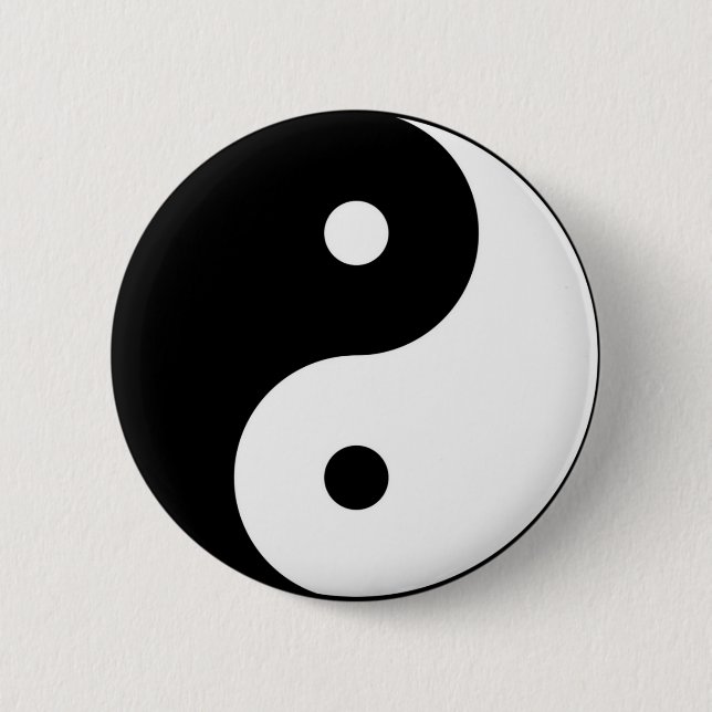 Badge Rond 5 Cm symbole du yin yang (Devant)