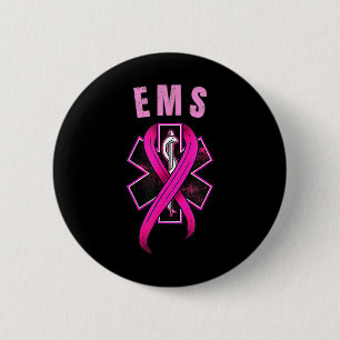 Badge Rond 5 Cm Symbole EMS pour un cancer du sein guéri Sensibili