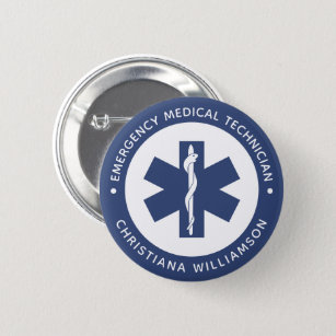 Badge Rond 5 Cm Symbole EMT personnalisé Technicien Médicale d'urg