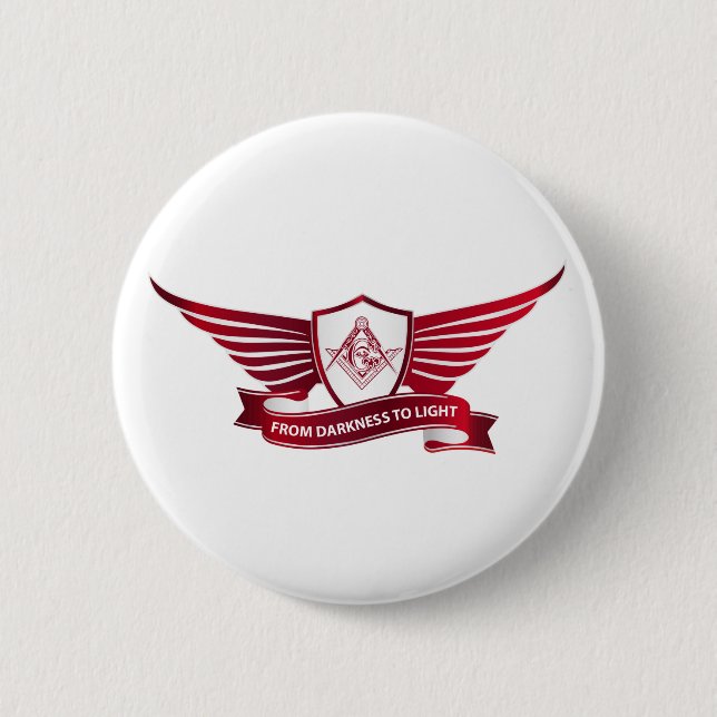 Badge Rond 5 Cm Symbole et bouclier de franc-maçonnerie (Devant)